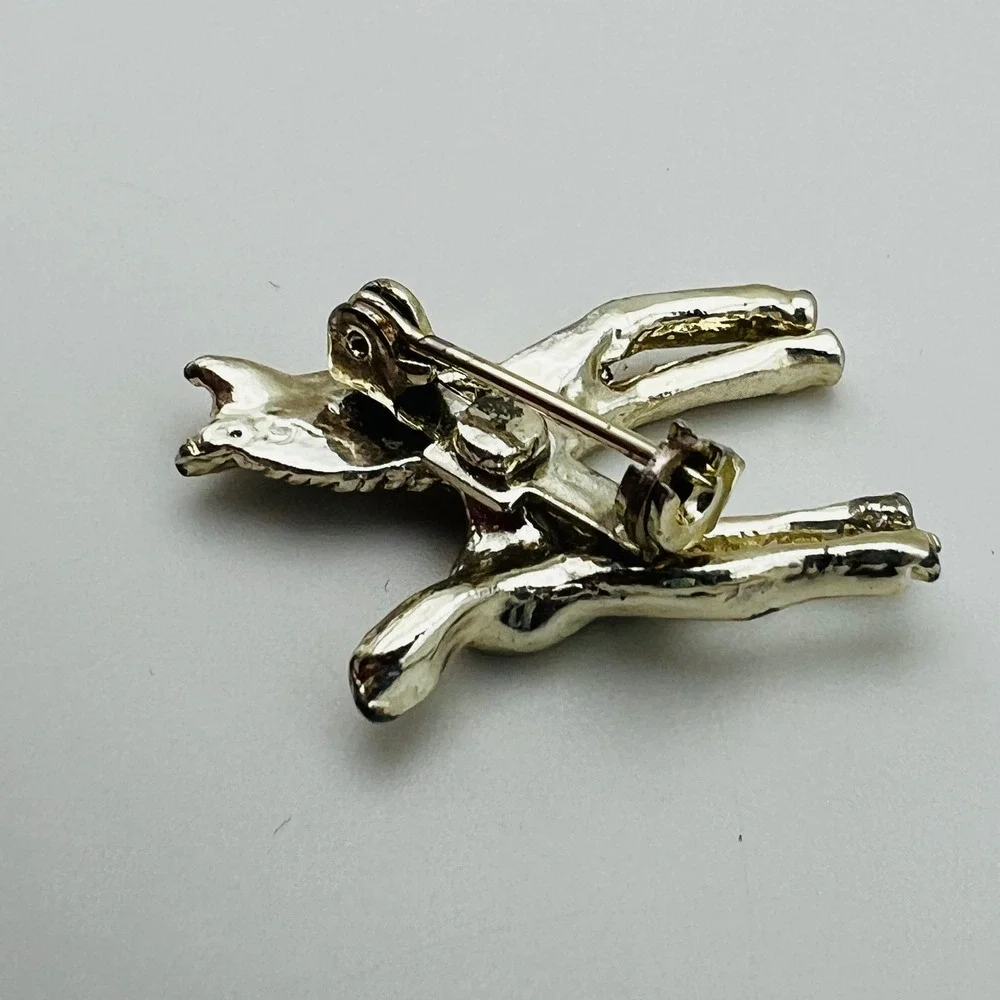 Horse Brooch Vintage Gold Tone Standing Figural Pony Whimsical‎ Equestrian Pin